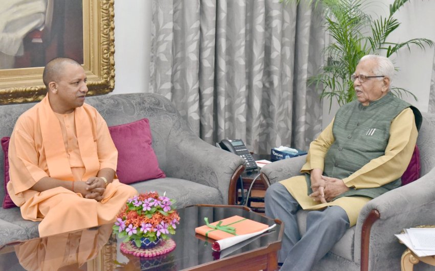 UPCM राजभवन में राज्यपाल से मुलाकात करते हुए