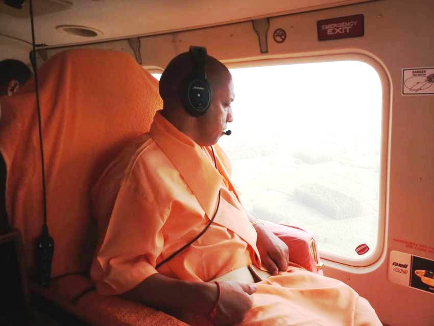 UPCM ने लखीमपुर खीरी के बाढ़ प्रभावित क्षेत्रों का हवाई सर्वेक्षण किया