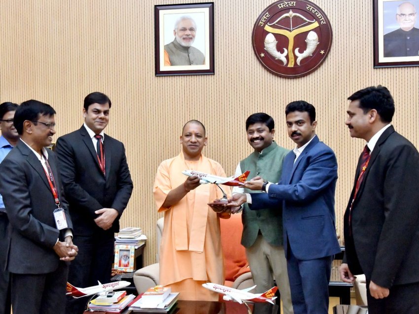 UPCM ने स्पाइस जेट एयरलाइंस द्वारा 5 नए वायुमार्गाें पर हवाई सेवाओं का शुभारम्भ किया