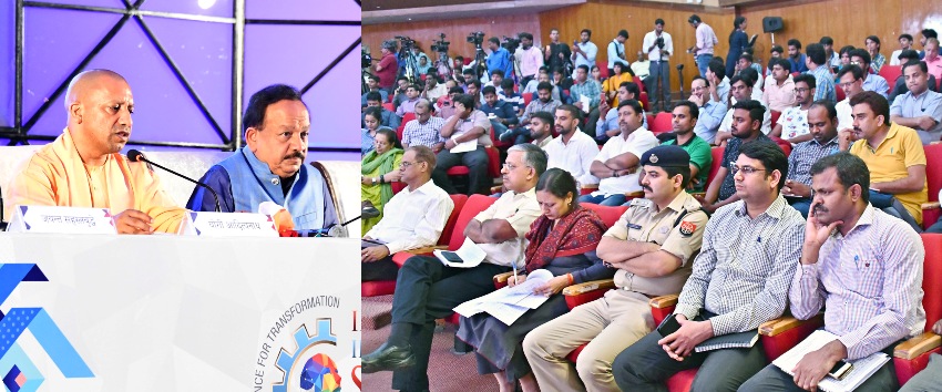 UPCM लखनऊ में होने वाले IISF-2018 के सम्बन्ध में संयुक्त प्रेस-वार्ता को सम्बोधित करते हुए