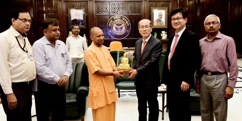 UPCM योगी आदित्यनाथ से कोरिया गणराज्य के प्रतिनिधिमण्डल ने भेंट की