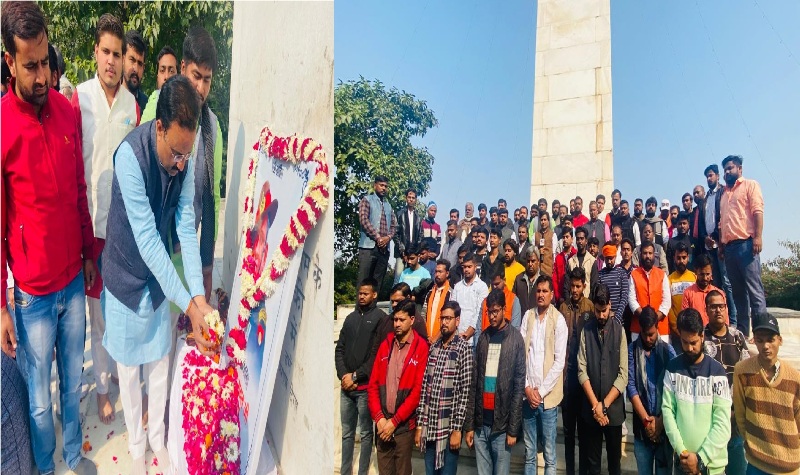 भारतीय जनता युवा मोर्चा लखनऊ महानगर ने जनरल बिपिन रावत को दी श्रद्धांजलि