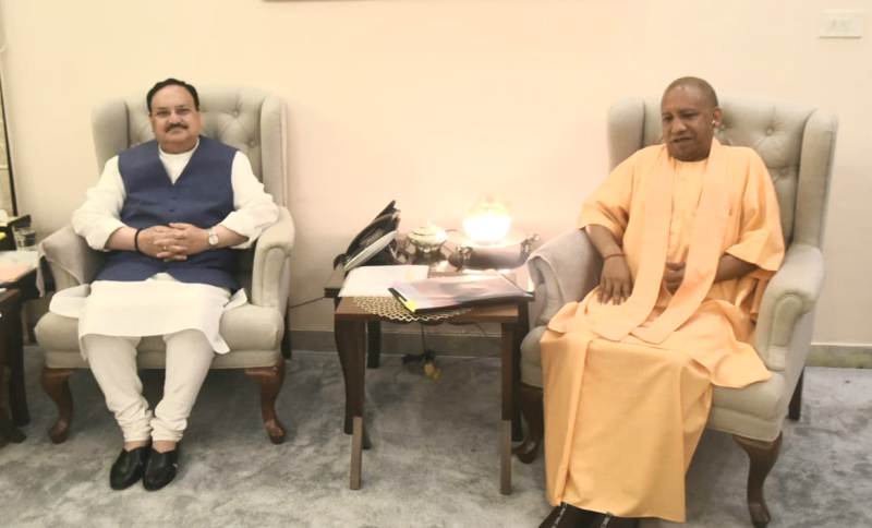 UPCM योगी ने नई दिल्ली में #BJP राष्ट्रीय अध्यक्ष जे0पी0 नड्डा से भेंट की