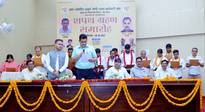 Information director administered oath to the newly elected office bearers of Class IV Employees Union